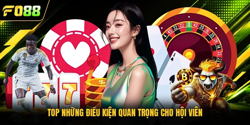 TOP những  điều kiện quan trọng cho hội viên
